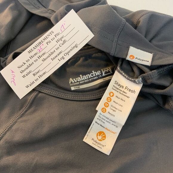 AVALANCHE Polygiene long sleeve tee shirt under layer top gray size S - Picture 9 of 9
